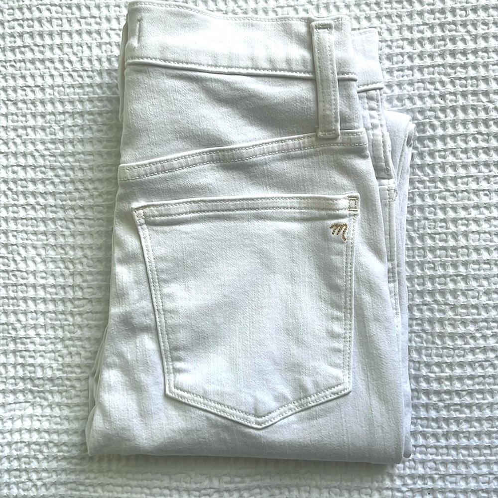Madewell white denim 10 inch high-rise skinny jeans